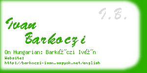 ivan barkoczi business card